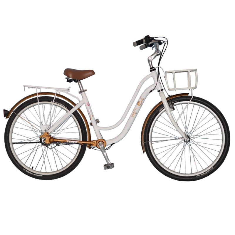 26" Retro Style 3-Gear Shaft Drive No Chain Commuter Bike Fahrrad for Girls, Ladies Bicycle,  City Bike