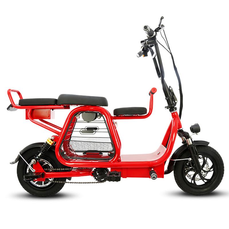 Electric Scooter With Seat/Pet Basket For Adult Portable Two Wheels 400W 48V High Carbon Steel 12'' Electric Bike Bicycle