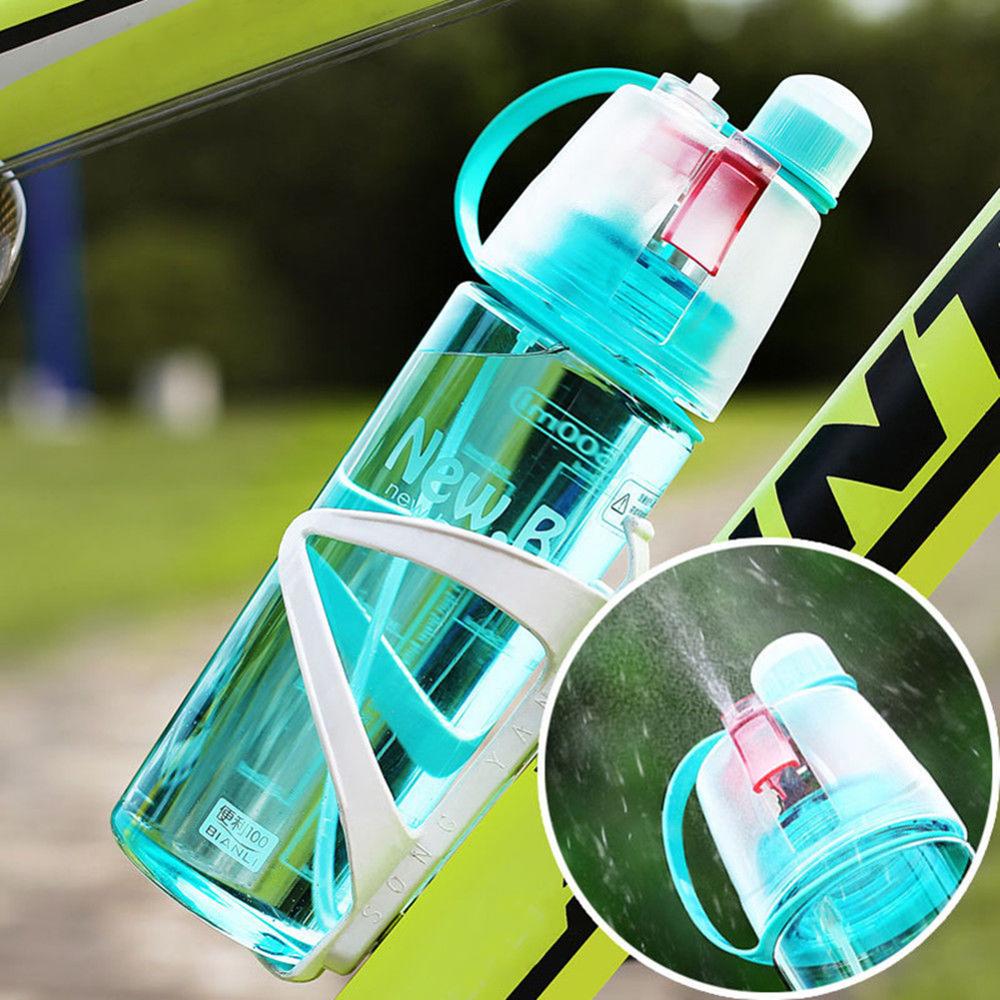 600ml New Creative Outdoor Bicycle Cycling Drinking Bottles Sport Spray Bottle Water Bottle Cooling Down Mist Gym Bottle Cup