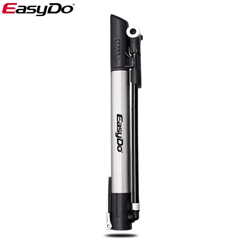 EasyDo Mini Lightweight Pump 120Psi Self-contained Aluminum Alloy Fits Presta&Schrader Valve Cycling Pmp Bike Accessori