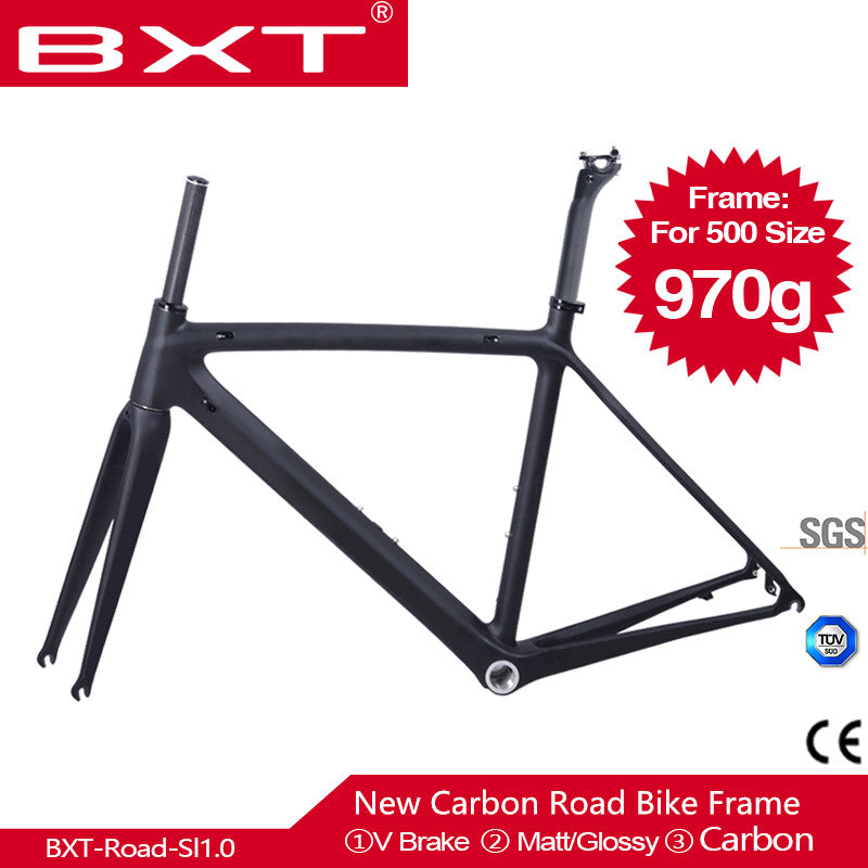 BXT Carbon frame road bike T800 UD carbon bicycle frameset carbon 700c Bicicleta Carbon bike frame V-Brake road bicycle frameset