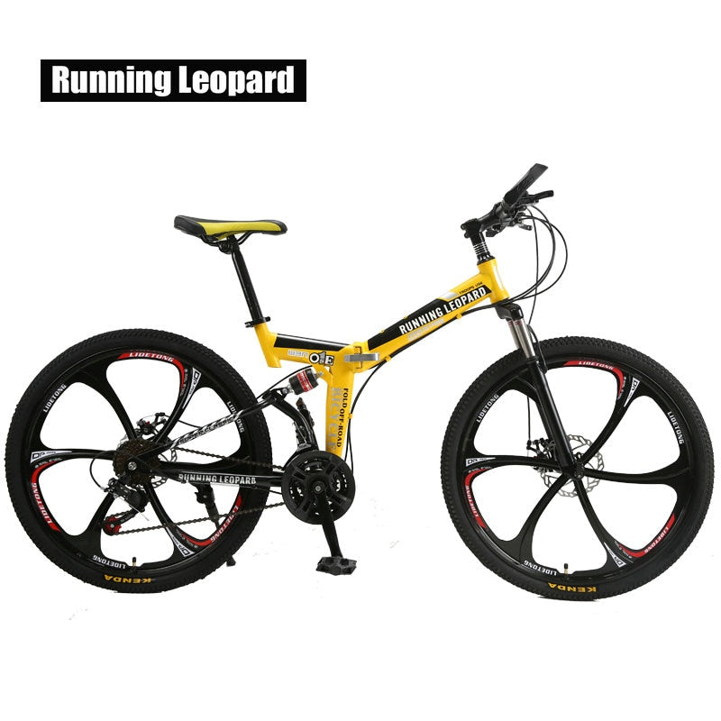 Running Leopard foldable bicycmountain bike 26-inch steel 21-speed bicycles dual disc brakes  road bikes racing bicyc BMX Bik