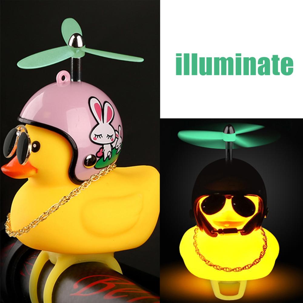 Standing Duck with Helmet Broken Wind Small Yellow Duck Road Bike Motor Helmet Cycling Accessories With Luminous/Normal Airscrew