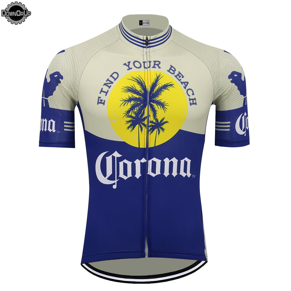 Corona beer cycling jersey  men short sleeve ropa ciclismo bike wear jersey triathlon cycling clothing maillot ciclismo MTB