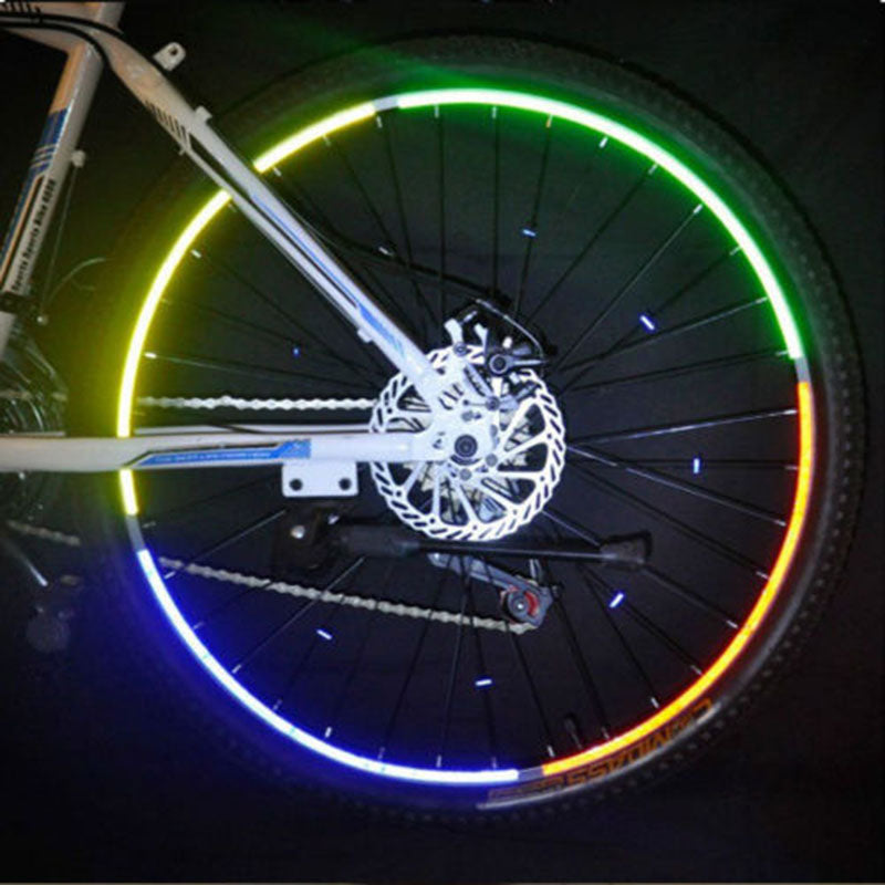 Mountain Bike Bicycle Wheel Rim Reflective Stickers Decals Protector Safety MTB Reflector