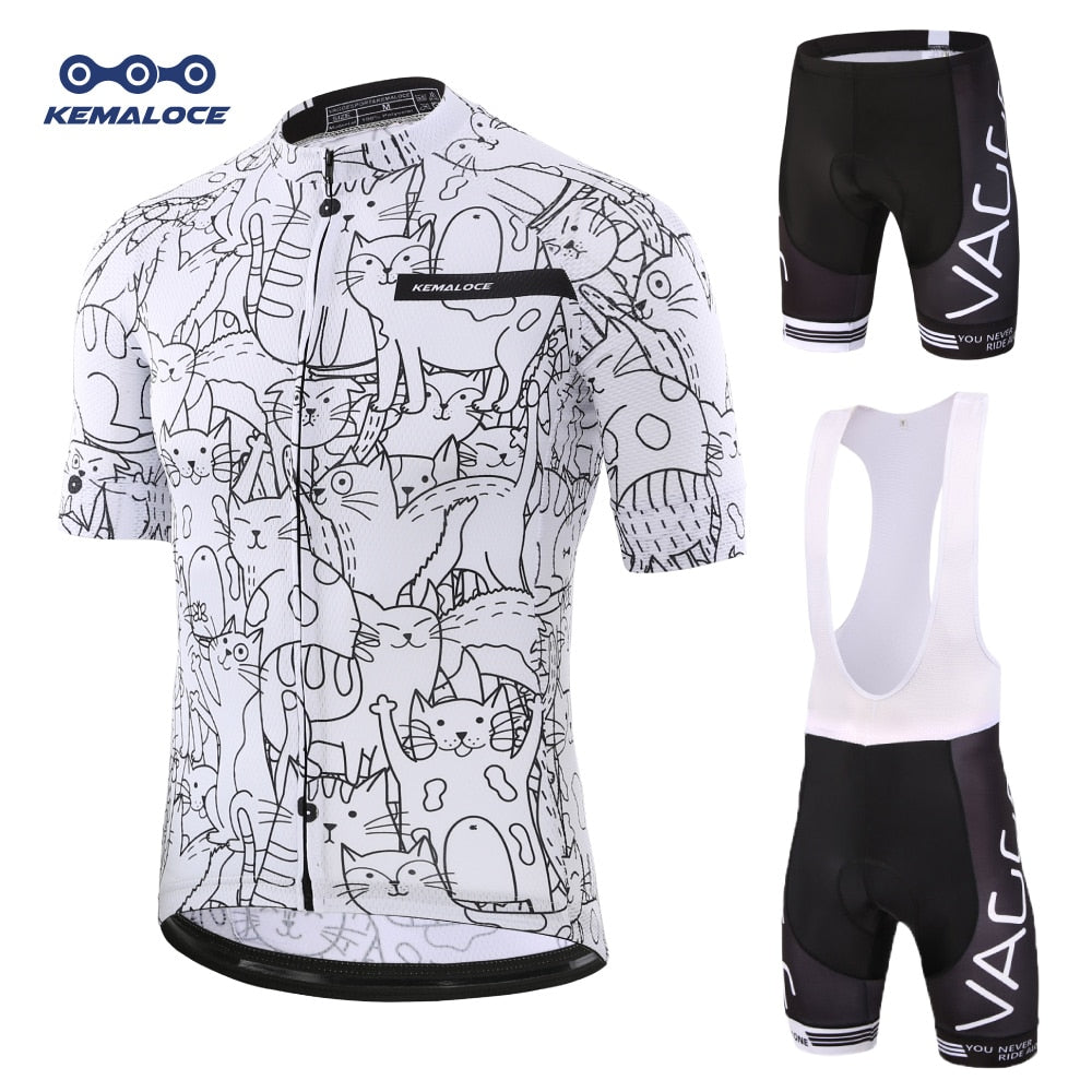 KEMALOCE Rro Cycling Jersey Set Mountain Bike Uniforms Summer Cycling Wear Bicycle Clothing Men Cycling Clothing MTB Bike Shirts