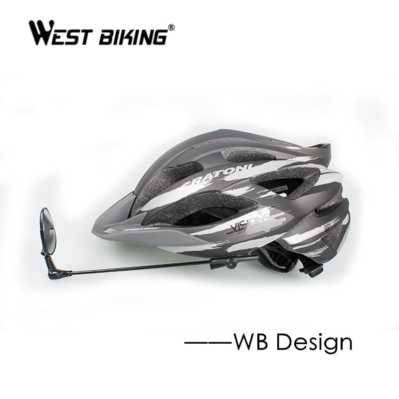 WEST BIKING Bike Helmet Mirror Adjustable Angle MTB Road Bicycle Cycling Rear View Mirror No Helmet Mini Rearview Helmet Mirrors