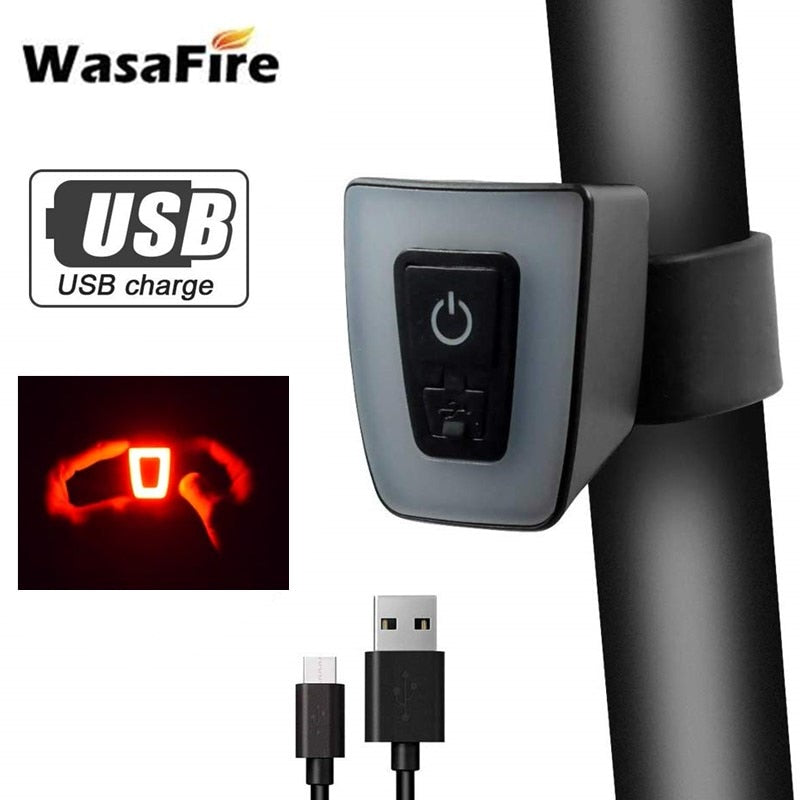 WasaFire Bicycle Taillight USB Rechargeable Bike Rear Light 5 Modes Mini LED MTB Bike Helmet Lamp Cycling Safety Warning Light