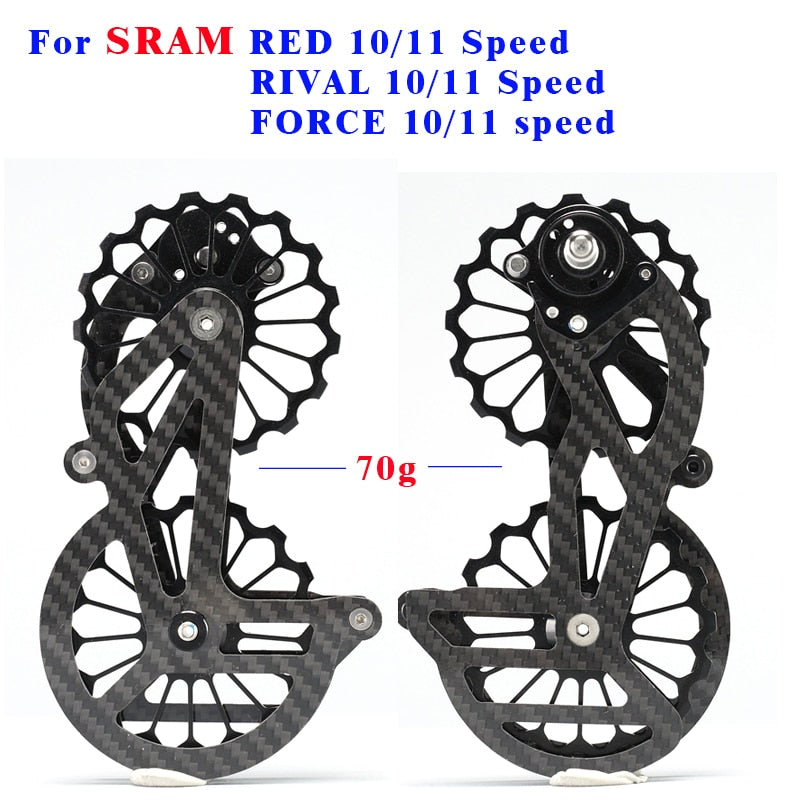 Oversized Ceramic Rear Derailleur Pulley Road Bike Bicycle Carbon Fiber Jockey Pulley For SRAM RED RIVAL FORCE 10 11 Speed