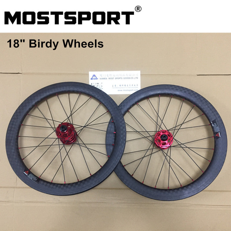 18inch Birdy Disc Brake Carbon Wheels For Birdy Bike 40mm Depth Ridea Birdy hubs 12K MATT