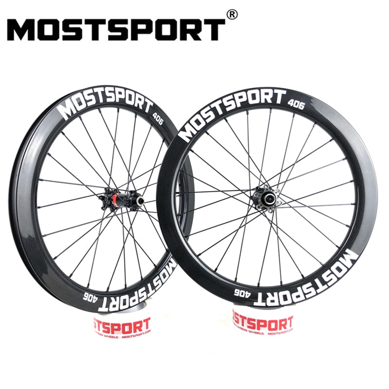 MOSTSPORT 20inch 406 Disc Carbon Wheels For Folding Bicycle Super Light Weight Novatec HUBS Sapim Spoke
