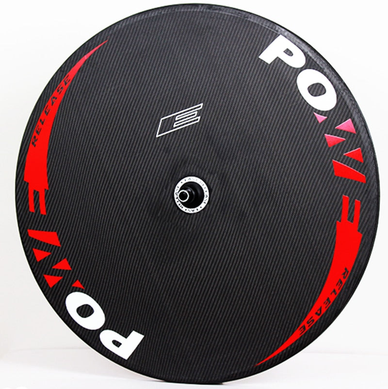Powerelease disc wheel track road bicycle  wheels  fixed gear carbon wheelset TT bike wheels 700C free ship