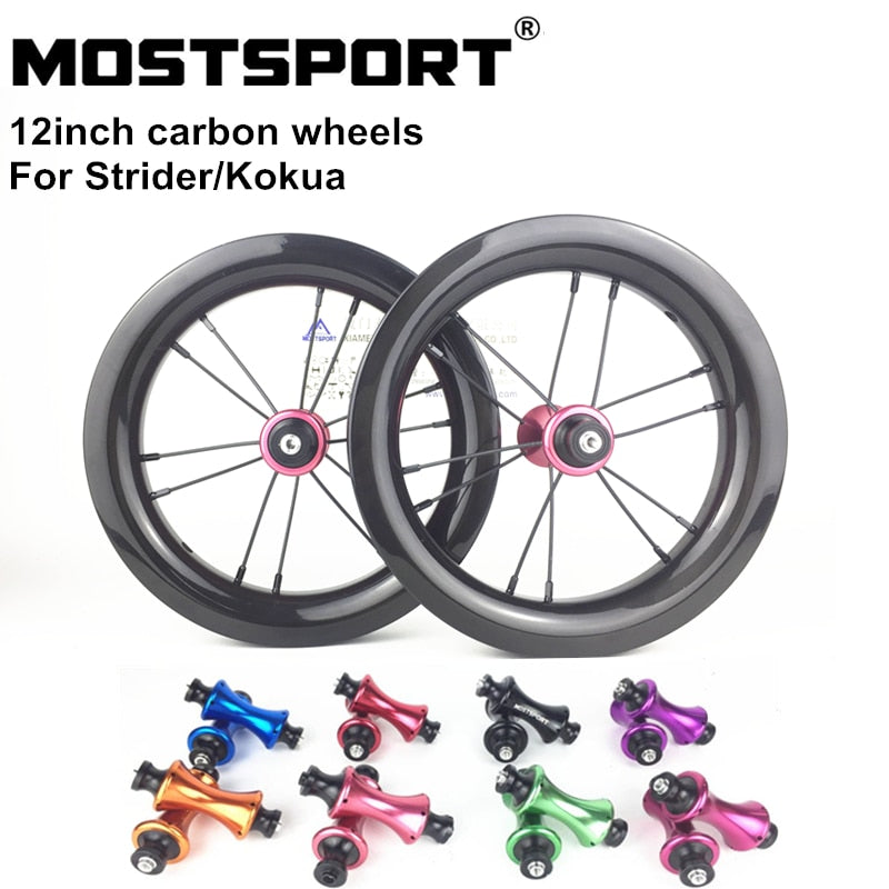 12inch Carbon Wheels For Balance Bike/Strider/Kokua/Puky/Bixbi Push Bike Straight Pull Hubs Customized Color