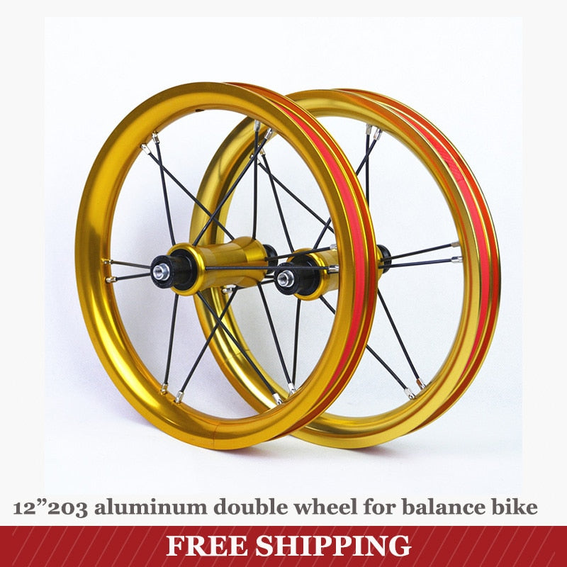 One Pair Balance Bike Aluminum Wheel 12inch 203 Bicycle Walk Push KOKUA PUKY 95mm 84mm 74mm OLD Cheap  Gold Color SMC