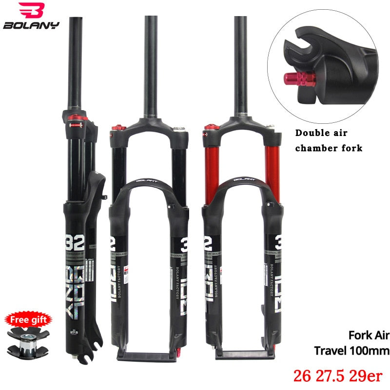 2019 New 26/27.5/29er MTB Suspension Air Fork Magnesium Alloy Double Shoulder Double Air Oil Line Lock Straight Tapered Fork
