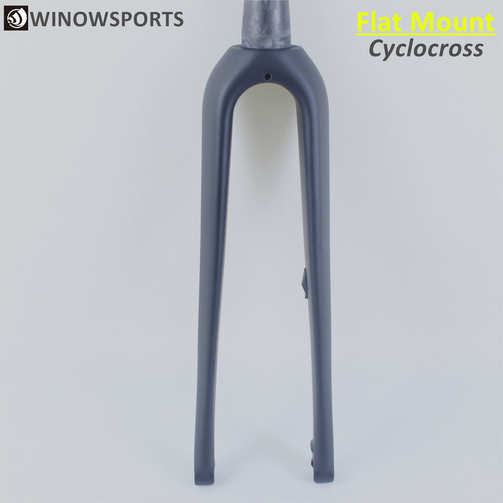Winowsports disc brake gravel fork Flat mount 700*42C Carbon Cyclocross Bicycle Disc Fork Thru axle 100*12mm or 100*15mm fork