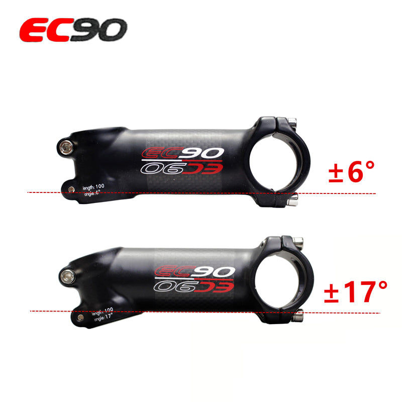 EC90 MTB Road Bicycle Mountain Bike Parts Aluminum Carbon Fiber Riser Ultralight Handlebar Stem Angle 6/17 Degree 28.6mm 31.8mm