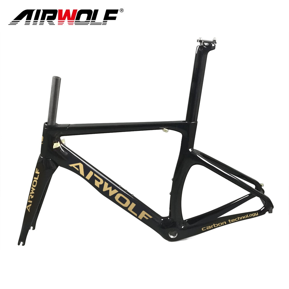 Airwolf full T1100 frame carbon road include frame,fork,headset,seatpost,road bike frame with 3K weave BSA bike frame