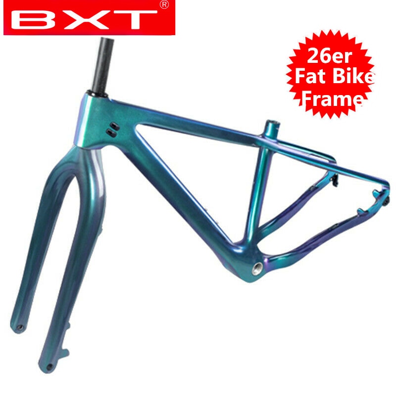 Free Ship Carbon Fat Bike Frame with fork 26er Fat Bicycle Frame 26×4.8 Fat Tires Carbon Mountain Snow Bici Fat Frame 16/18inch