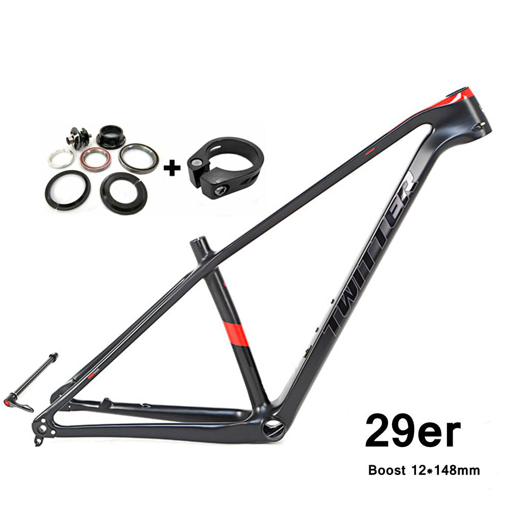 TWITTER pro 29er mtb Carbon Bike Frame Thru axle 148×12 BB92 T1000 full Carbon Mountain Bicycle frames