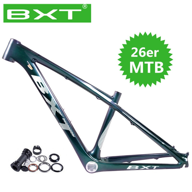 2020 BXT 26er MTB frame 14inch 3K matte/glossy ultralight children Mountain bicycle frame 26 kids frame + headset+clamp+BB92