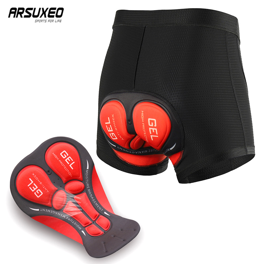 ARSUXEO 2019 Men Upgrade Cycling Underwear 3D Gel Pad Shockproof Bicycle Mountain Bike MTB Shorts Riding Racing Underpants U02M