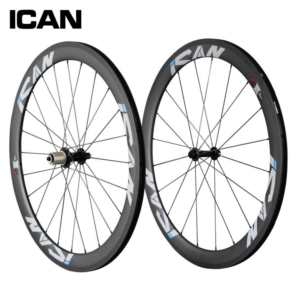 700C 50mm clincher carbon wheels 23mm width UD matt road bicycle wheels Powerway hubs Sapim CX-Ray spoeks carbon wheelset 50C